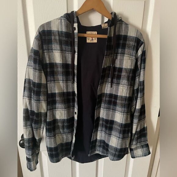 Red Head Brand Size S Quilted Flannel Lined Hooded Flannel Jacket Pockets - Picture 1 of 6